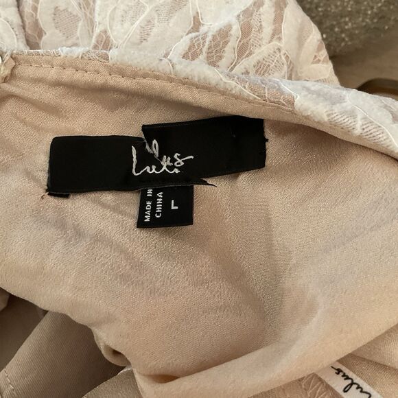 Lulus Ellis Jumpsuit Women's L White Beige Cutout Sleeveless NWOT - Picture 10 of 11